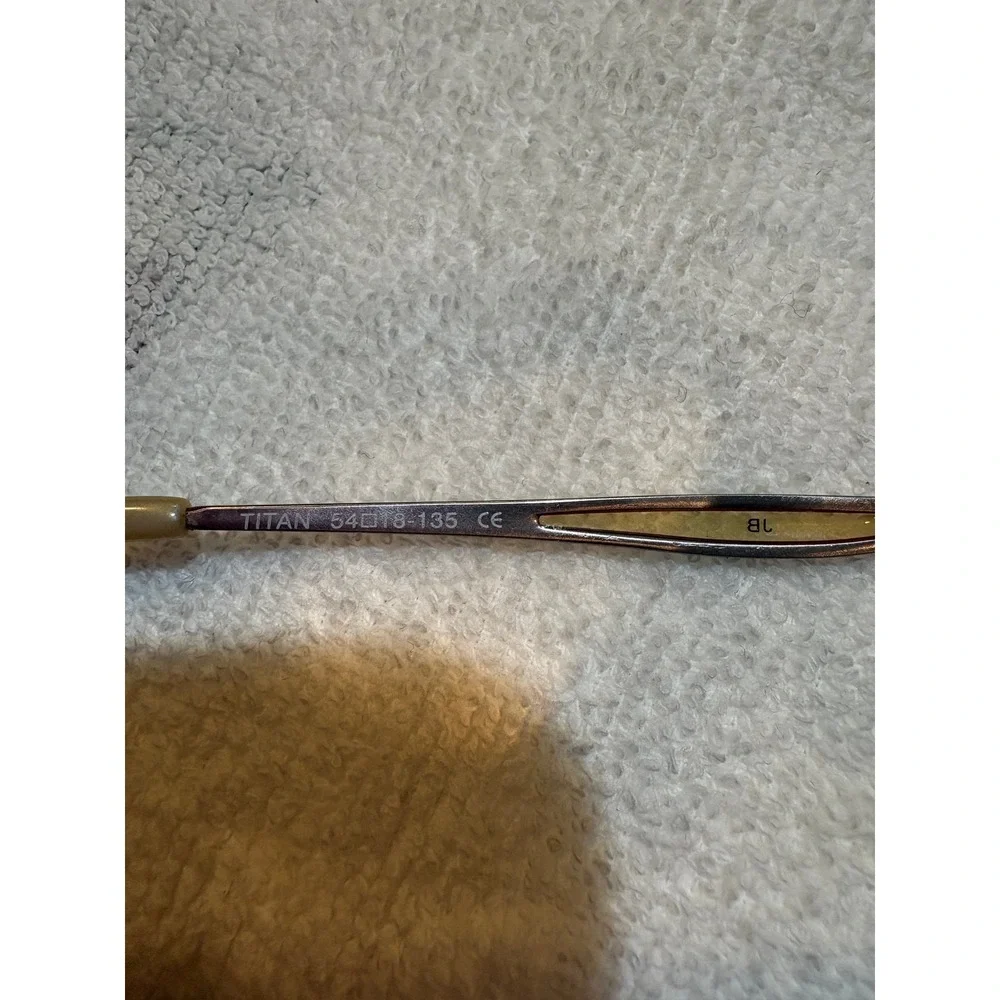 Titan 54-18-135 Silver Oval Eyeglass Frames with Stone Accents Vintage Style